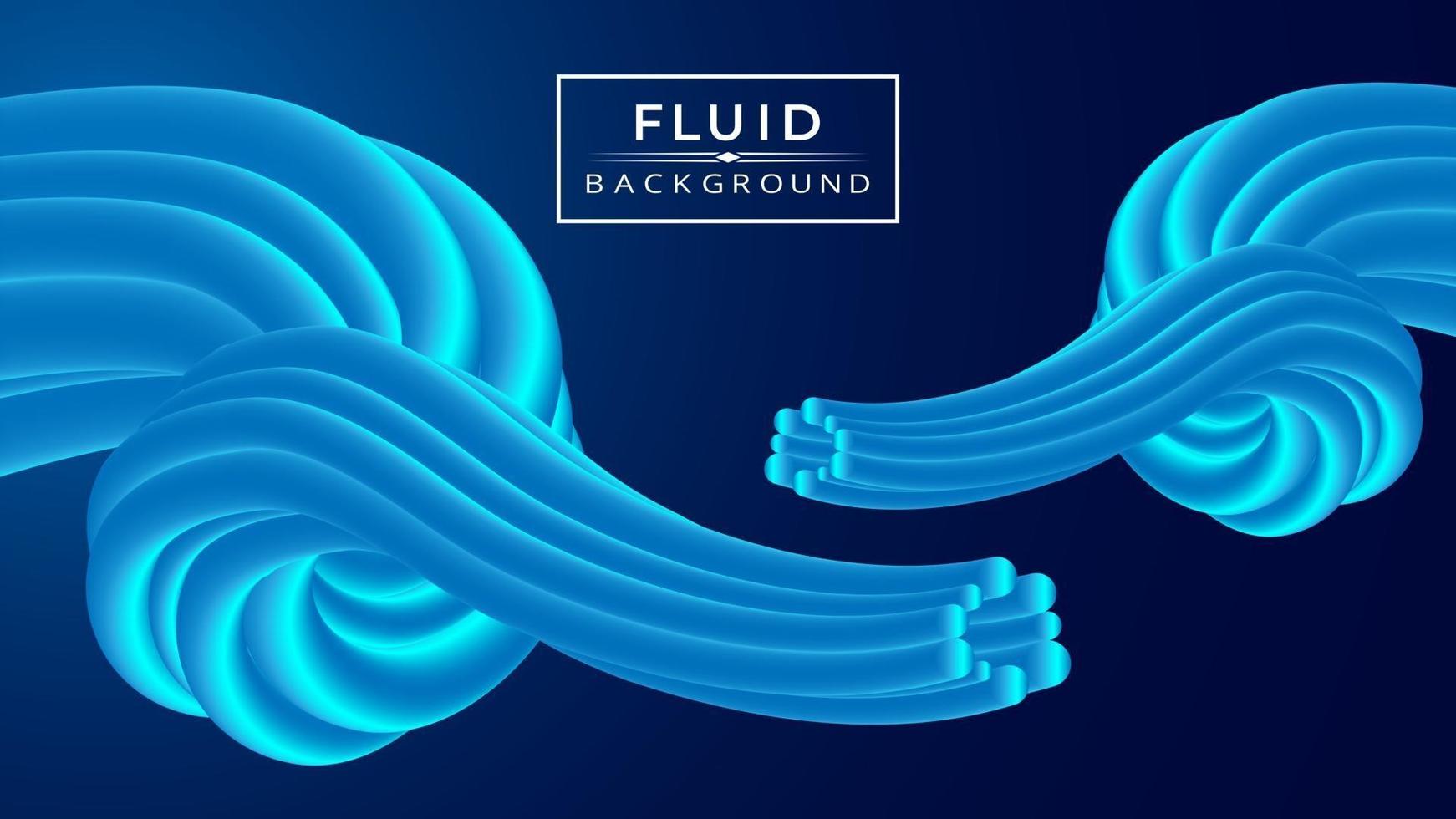 Abstract fluid background with 3d shapes vector