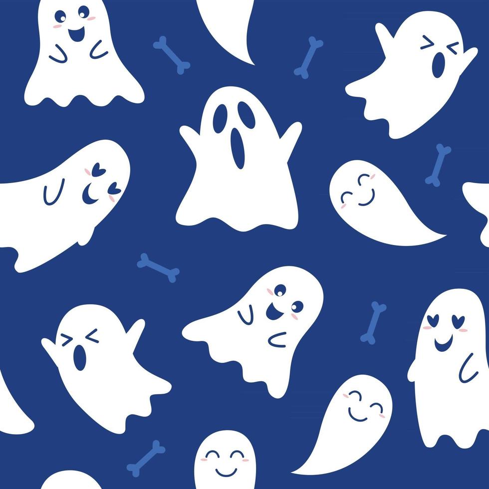 Halloween fantasma de patrones sin fisuras fondo gráfico vectorial vector