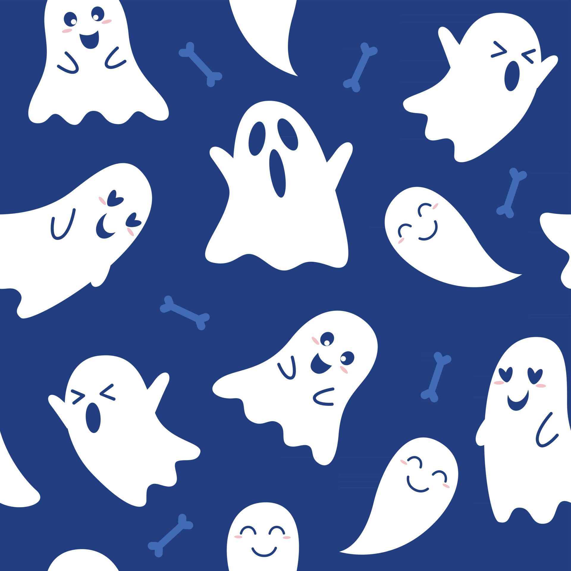 Halloween ghost seamless pattern background vector graphic 2959746 ...