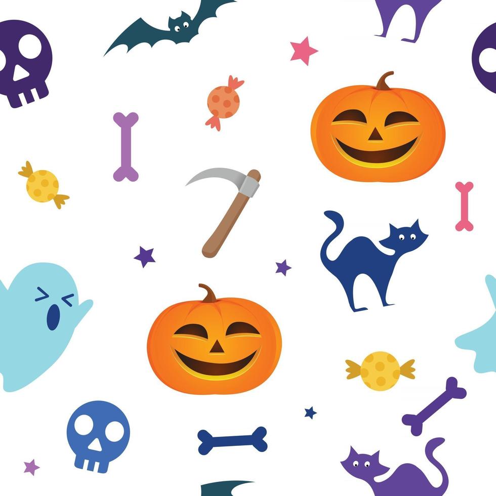 Halloween fantasma de patrones sin fisuras fondo gráfico vectorial vector