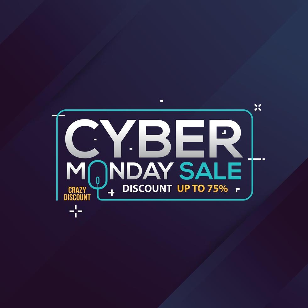 Cyber monday sale banner discount promotion vector