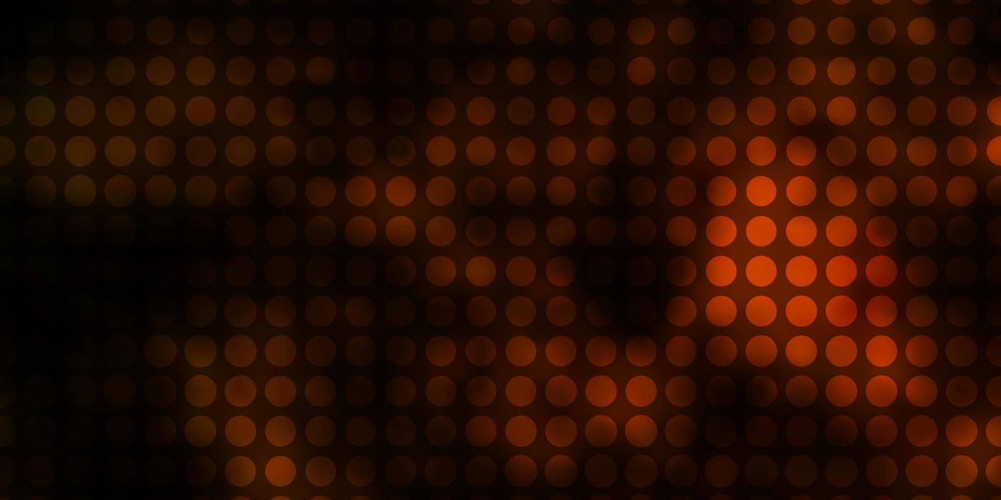 Dark Orange vector background with circles.