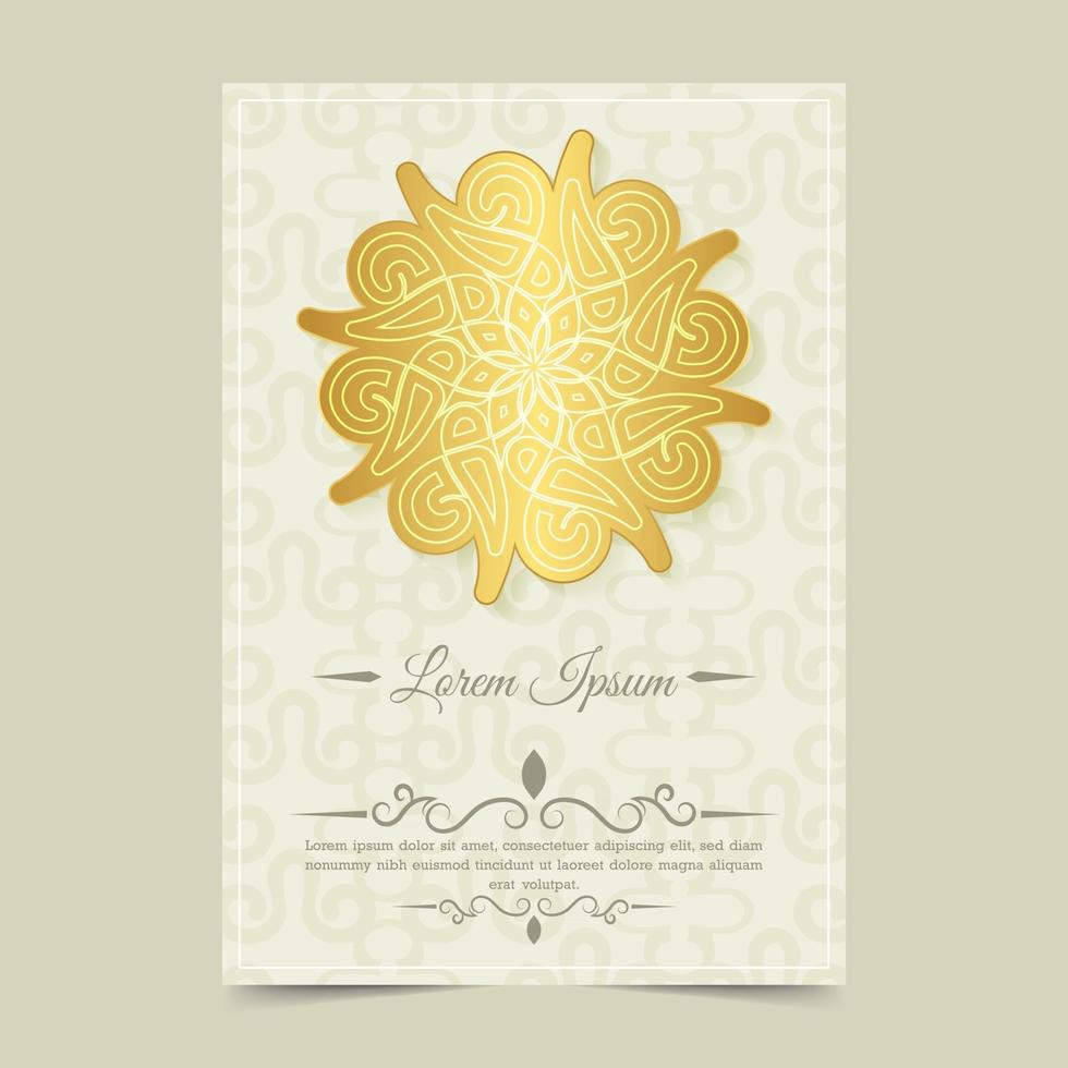 luxury gold mandala style greeting card vector