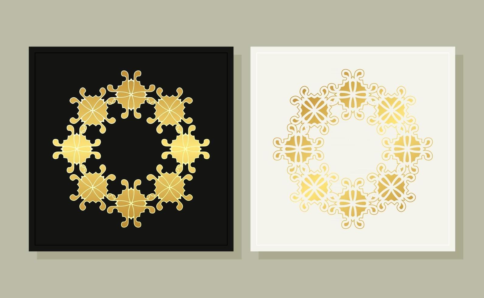 Luxury round border frame design vector