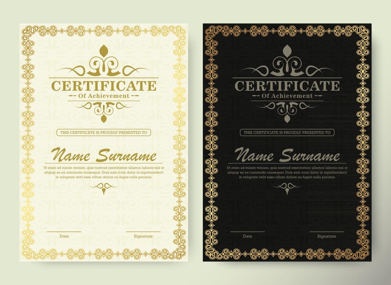 achievement certificate best award diploma design vector