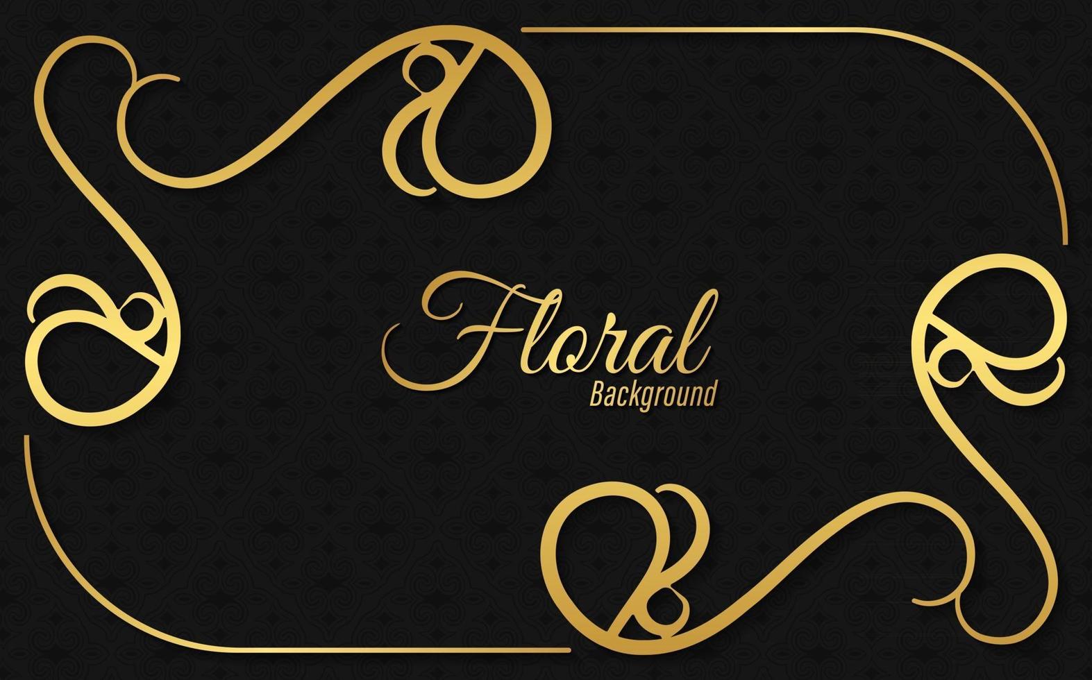 fondo floral diseño de banner dorado vector