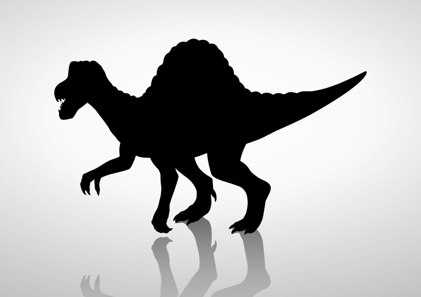 Silhouette illustration of a spinosaurus vector
