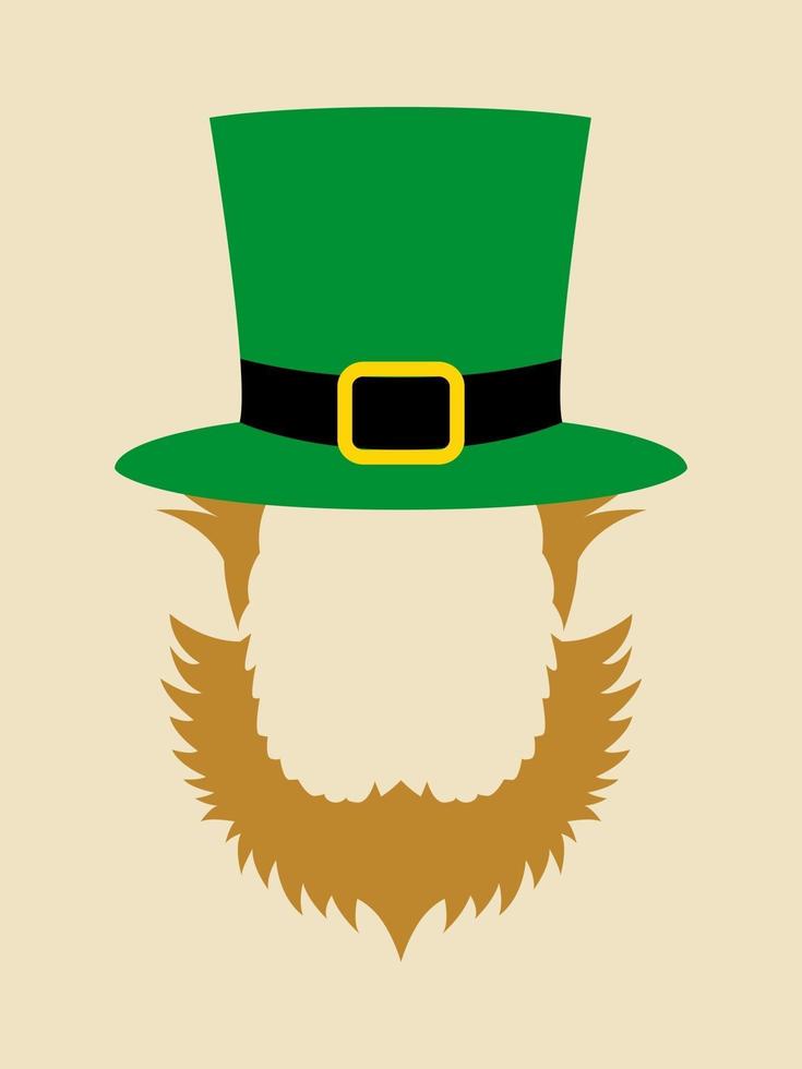Face symbol of leprechaun with green hat vector