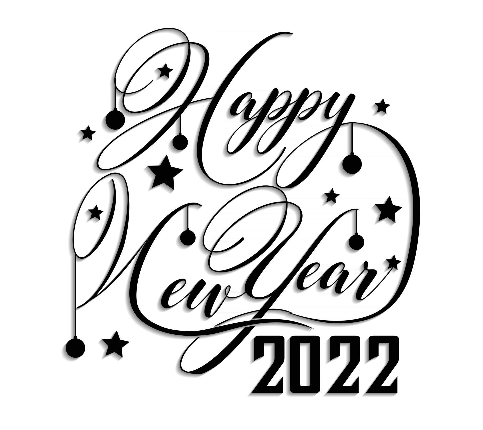 Happy New Year 2022 Lettering . Holiday Vector