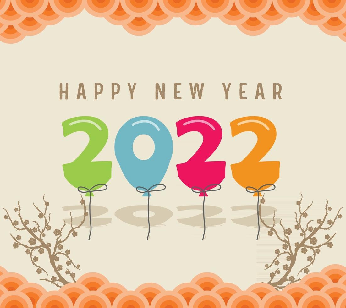 Happy New Year 2022 Lettering . Holiday Vector Illustration.