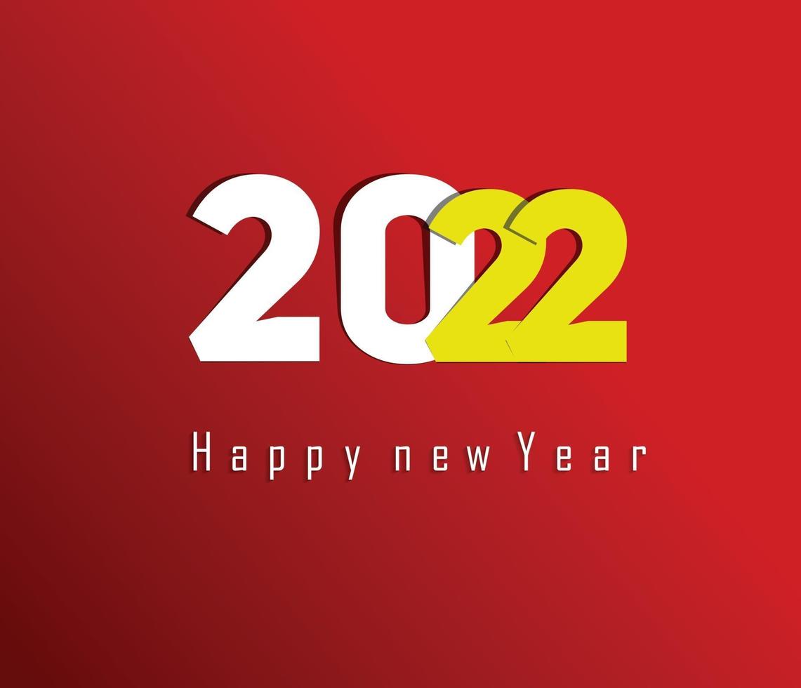 Happy New Year 2022 Lettering . Holiday Vector Illustration.