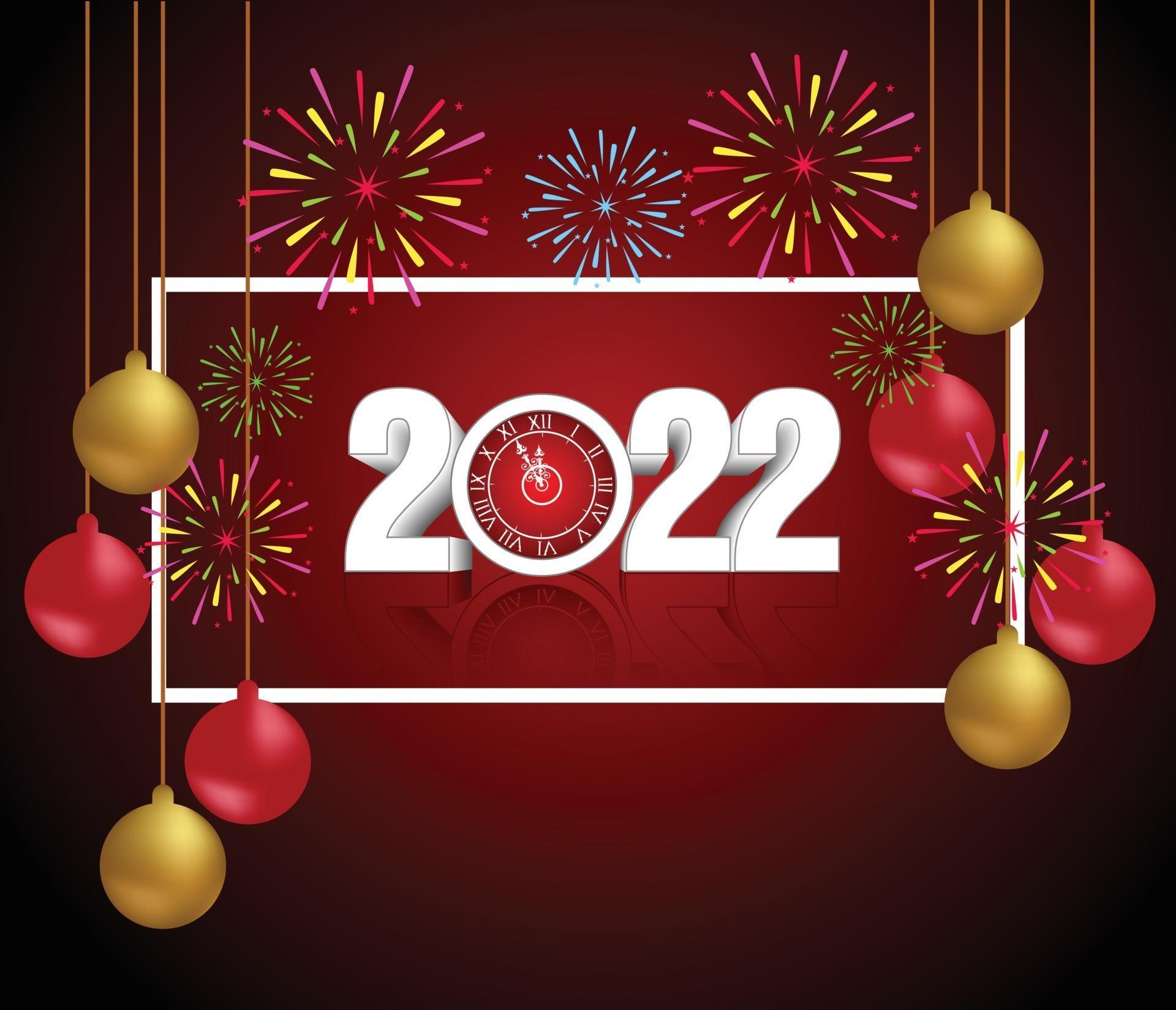 Happy New Year 2022 Lettering . Holiday Vector Illustration. 2960191