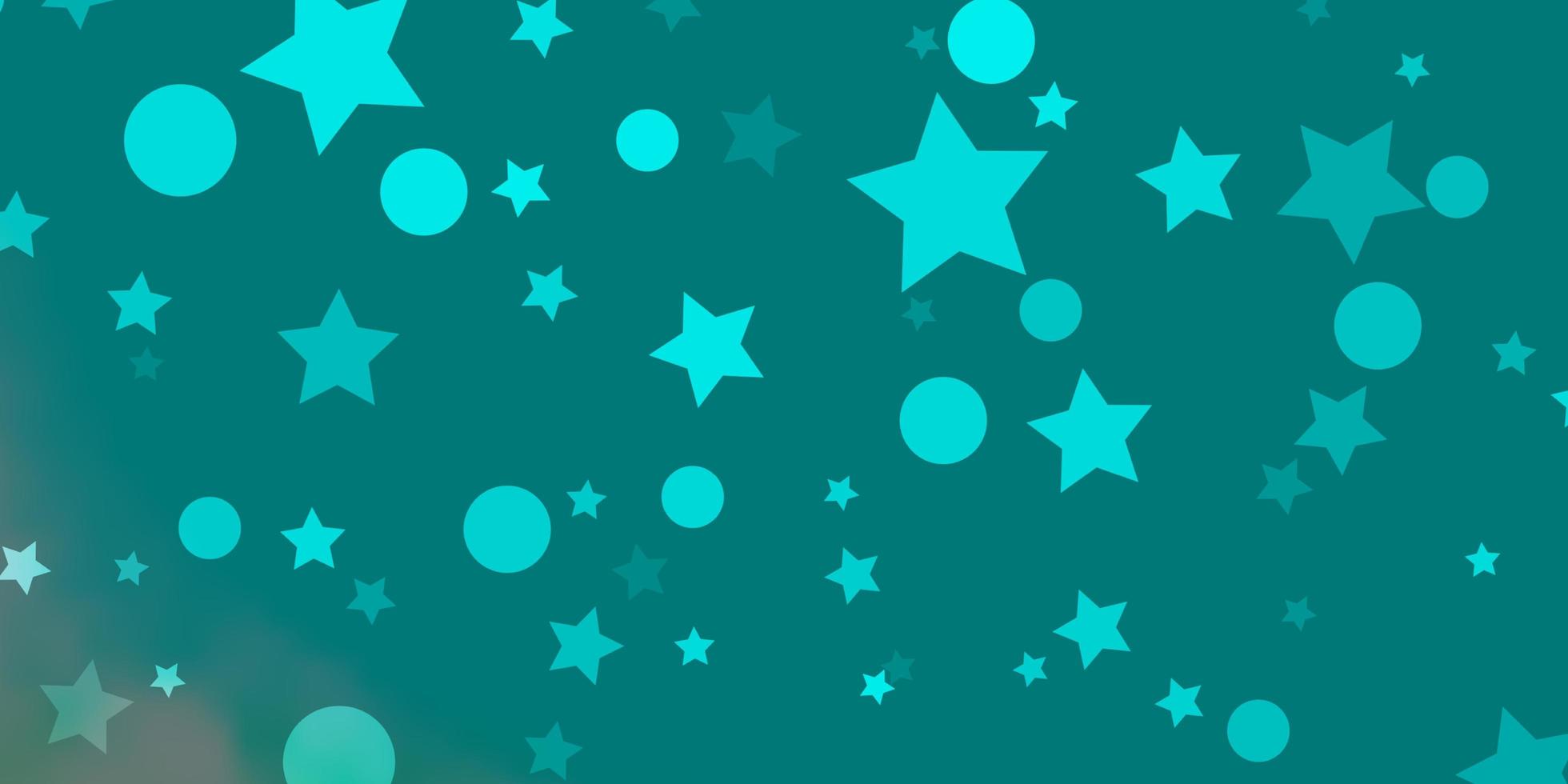 Light Blue, Green vector layout with circles, stars.