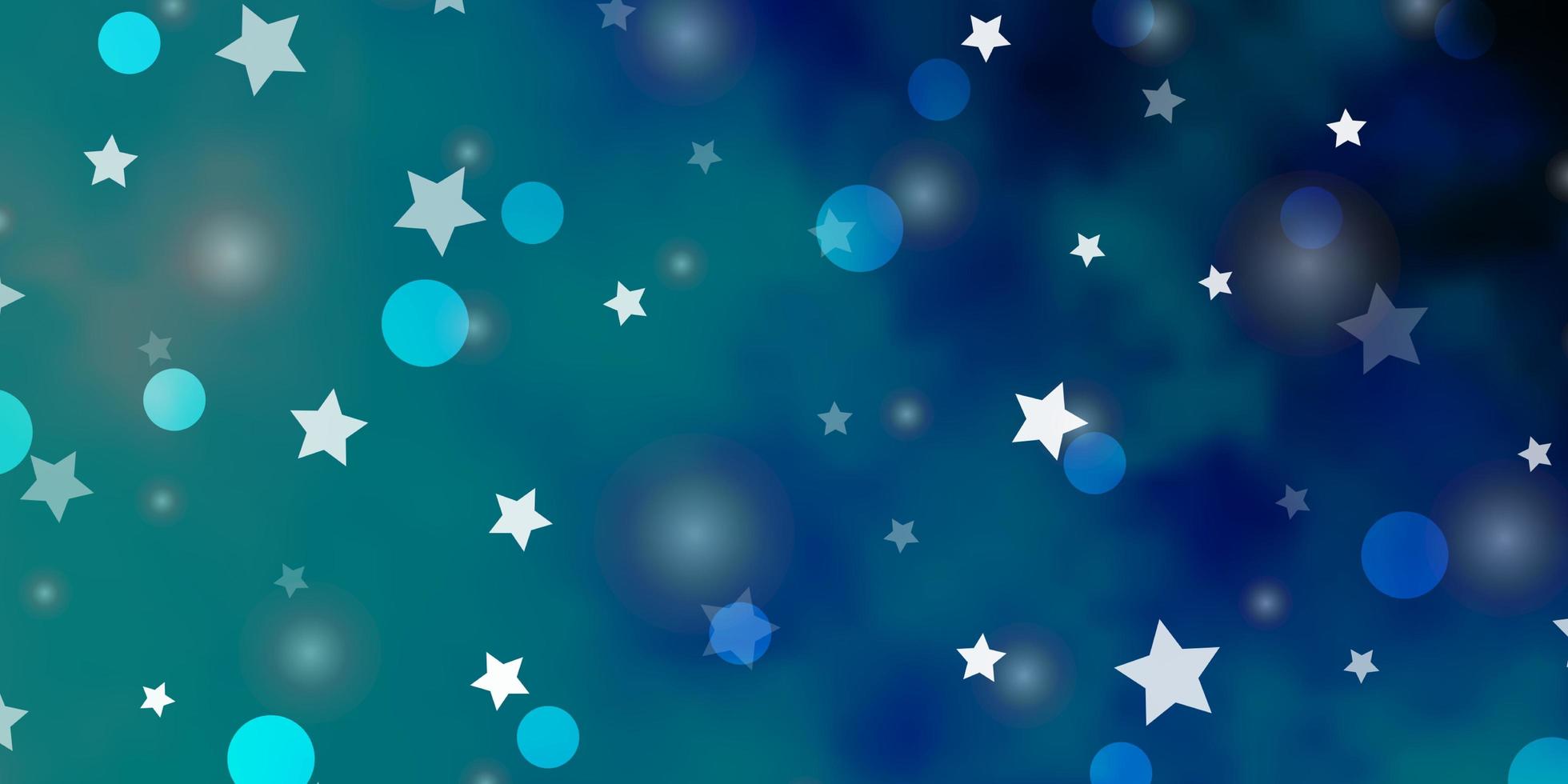 diseño de vector azul claro con círculos, estrellas.