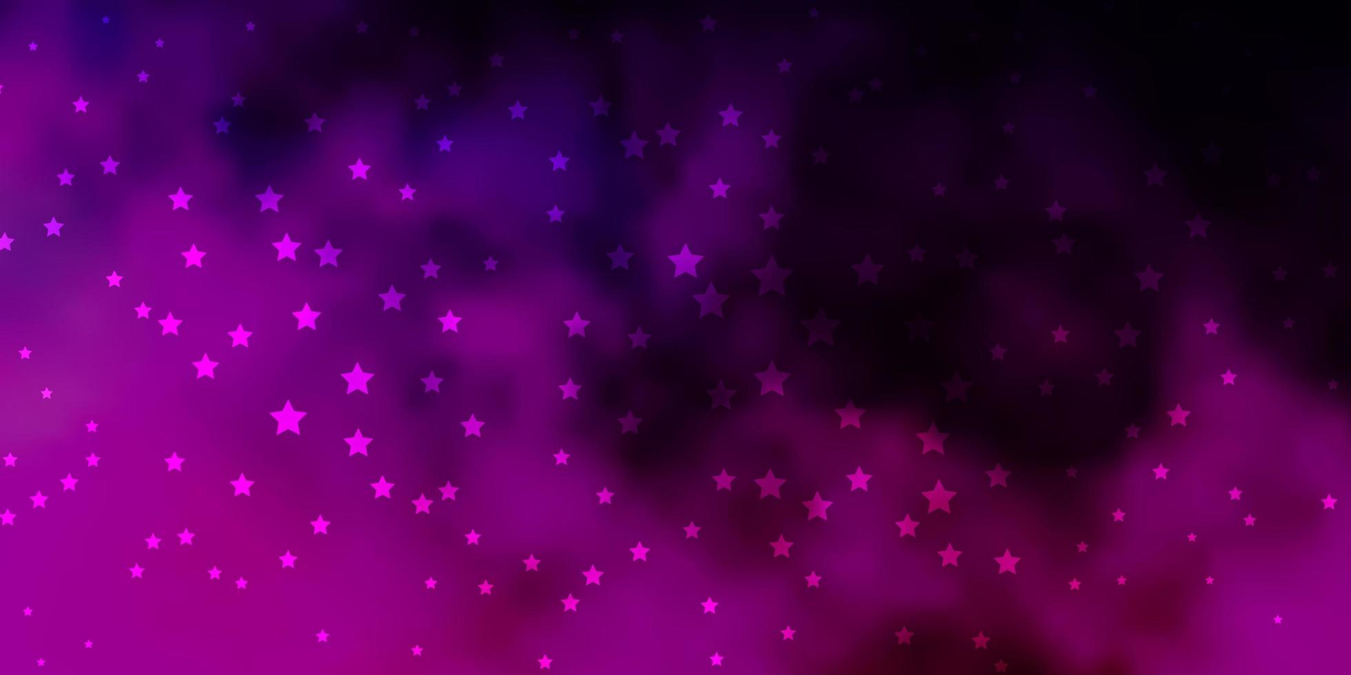 Fondo de vector púrpura, rosa oscuro con estrellas de colores.