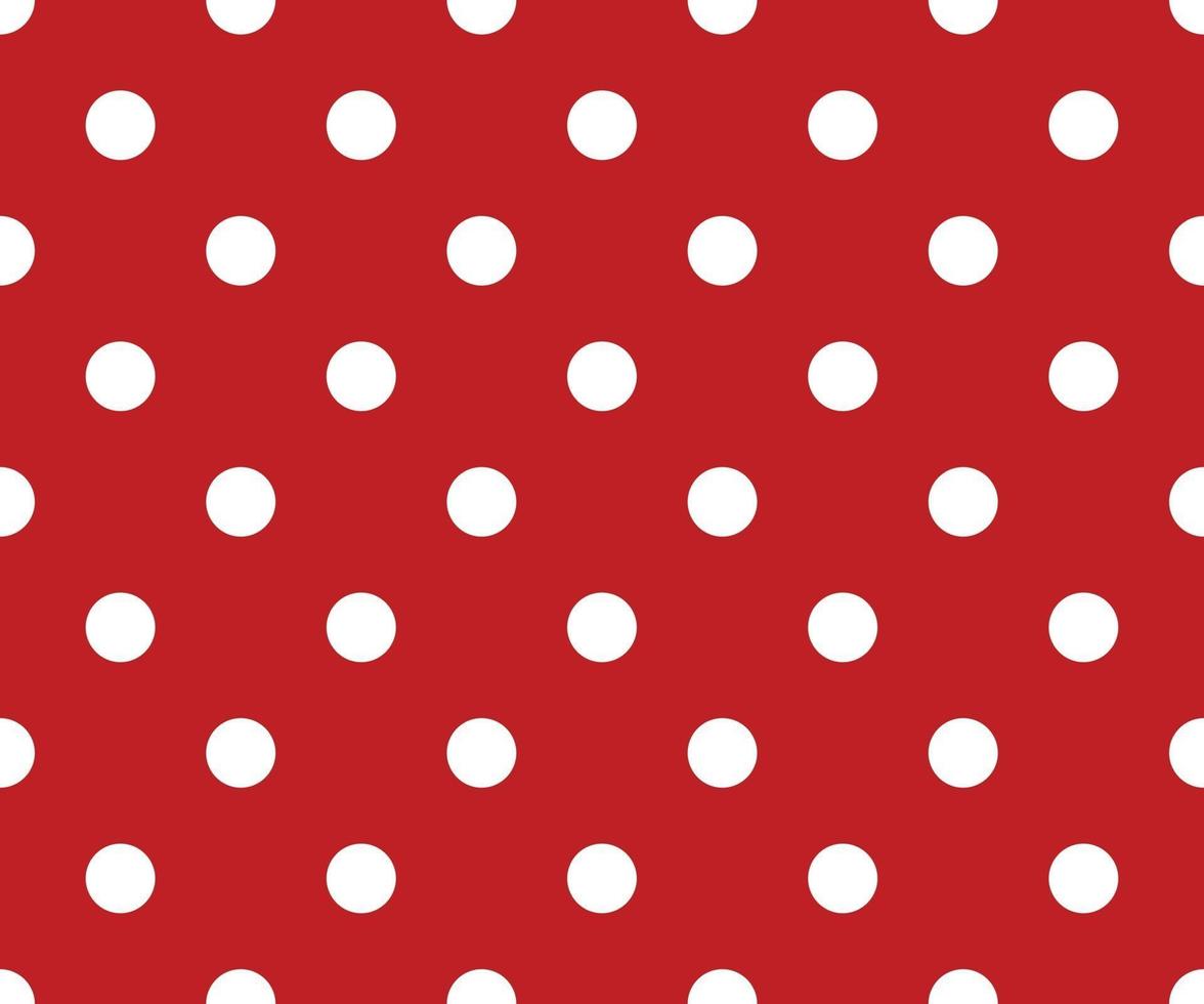 Vintage polka dots white and red pattern, colorful background vector