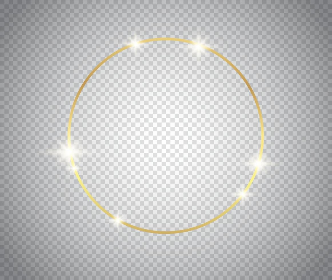 Gold shiny glowing frame with shadows isolated background vector
