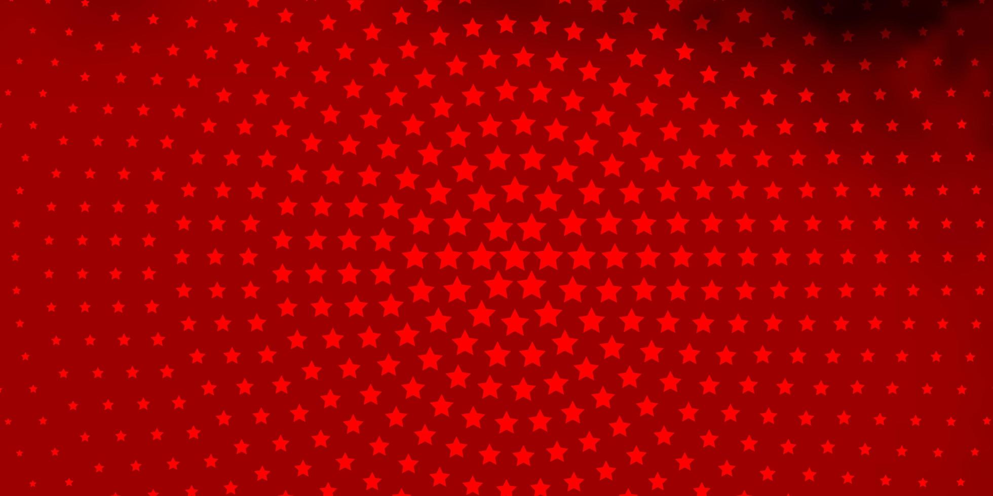 Dark Red vector template with neon stars.