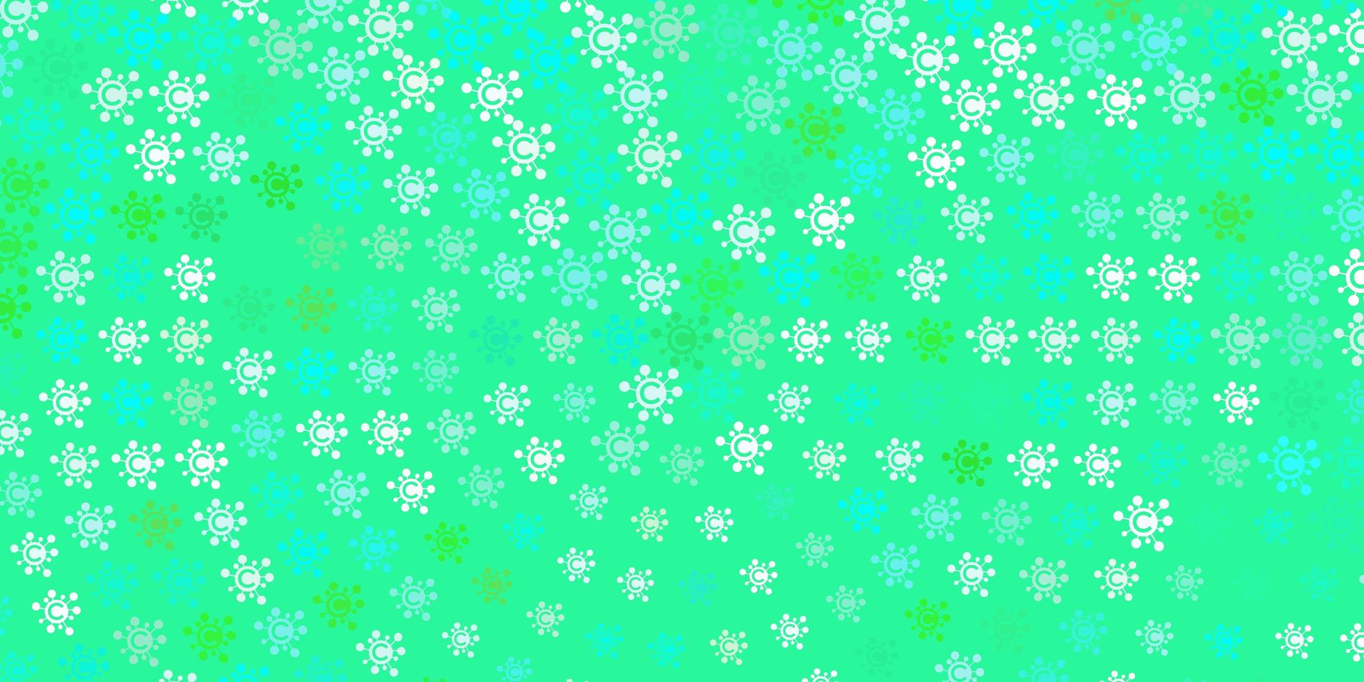 Light Green vector background with covid-19 symbols.