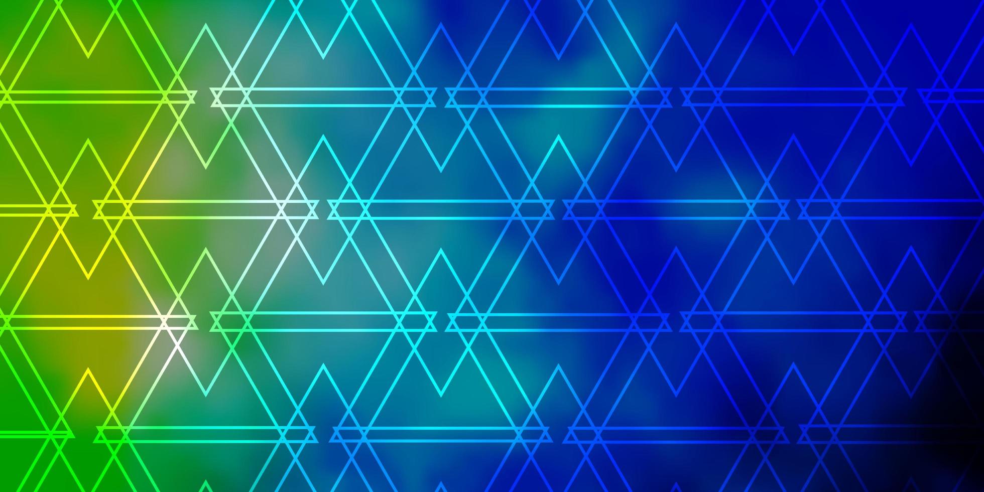 textura de vector azul claro, verde con líneas, triángulos.