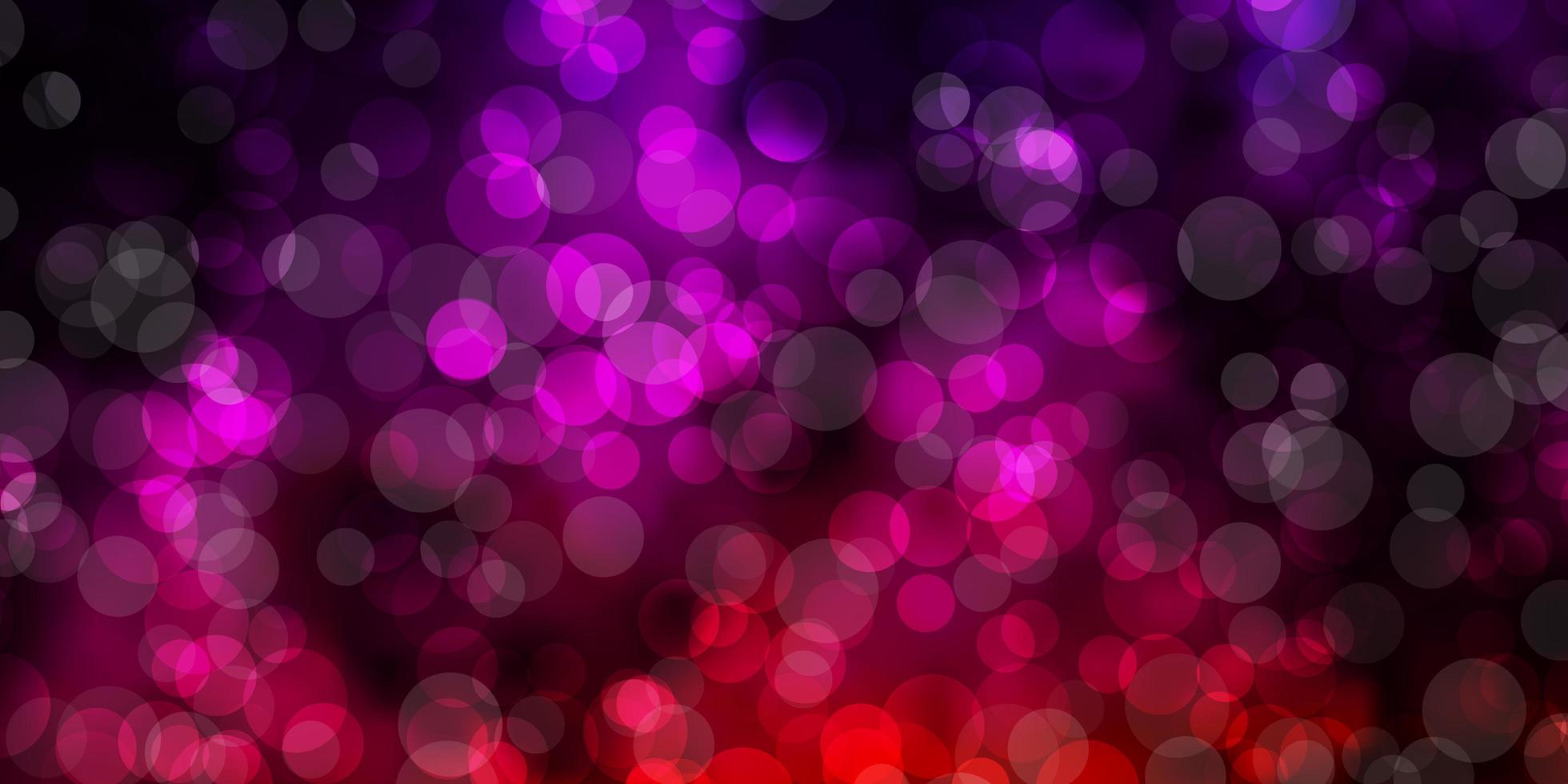 Dark Pink, Yellow vector background with bubbles.