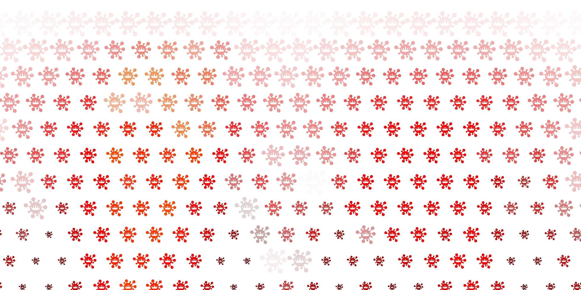 Light Red, Yellow vector backdrop with virus symbols.