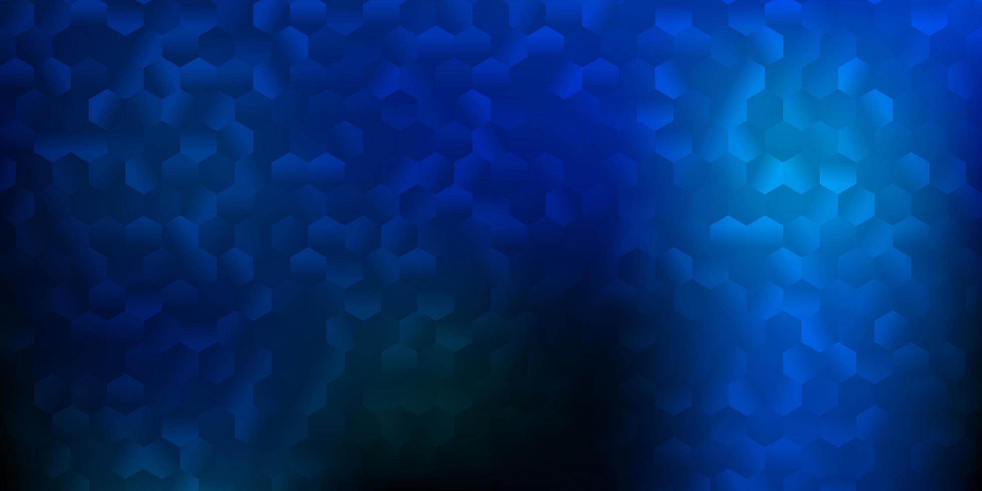 Fondo de vector azul oscuro, verde con un lote de hexágonos.