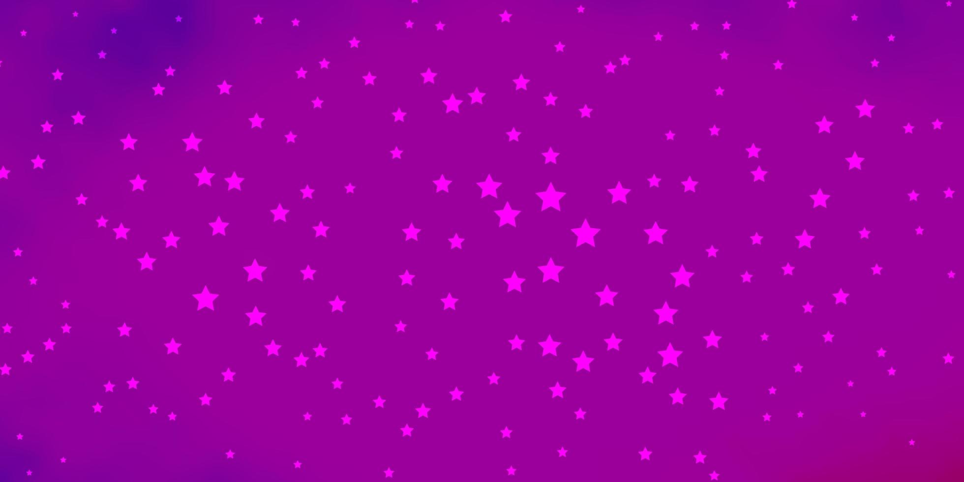 Dark Purple, Pink vector layout with bright stars.