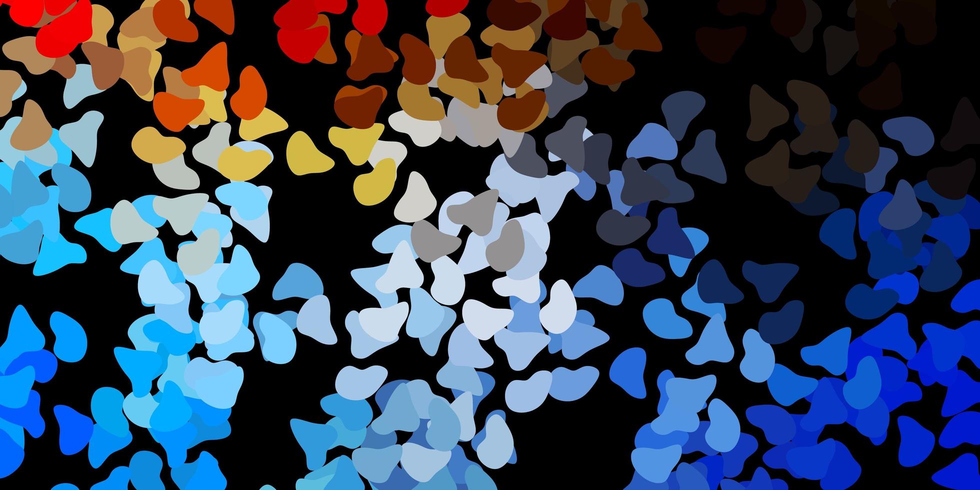 Dark blue, yellow vector pattern with abstract shapes.