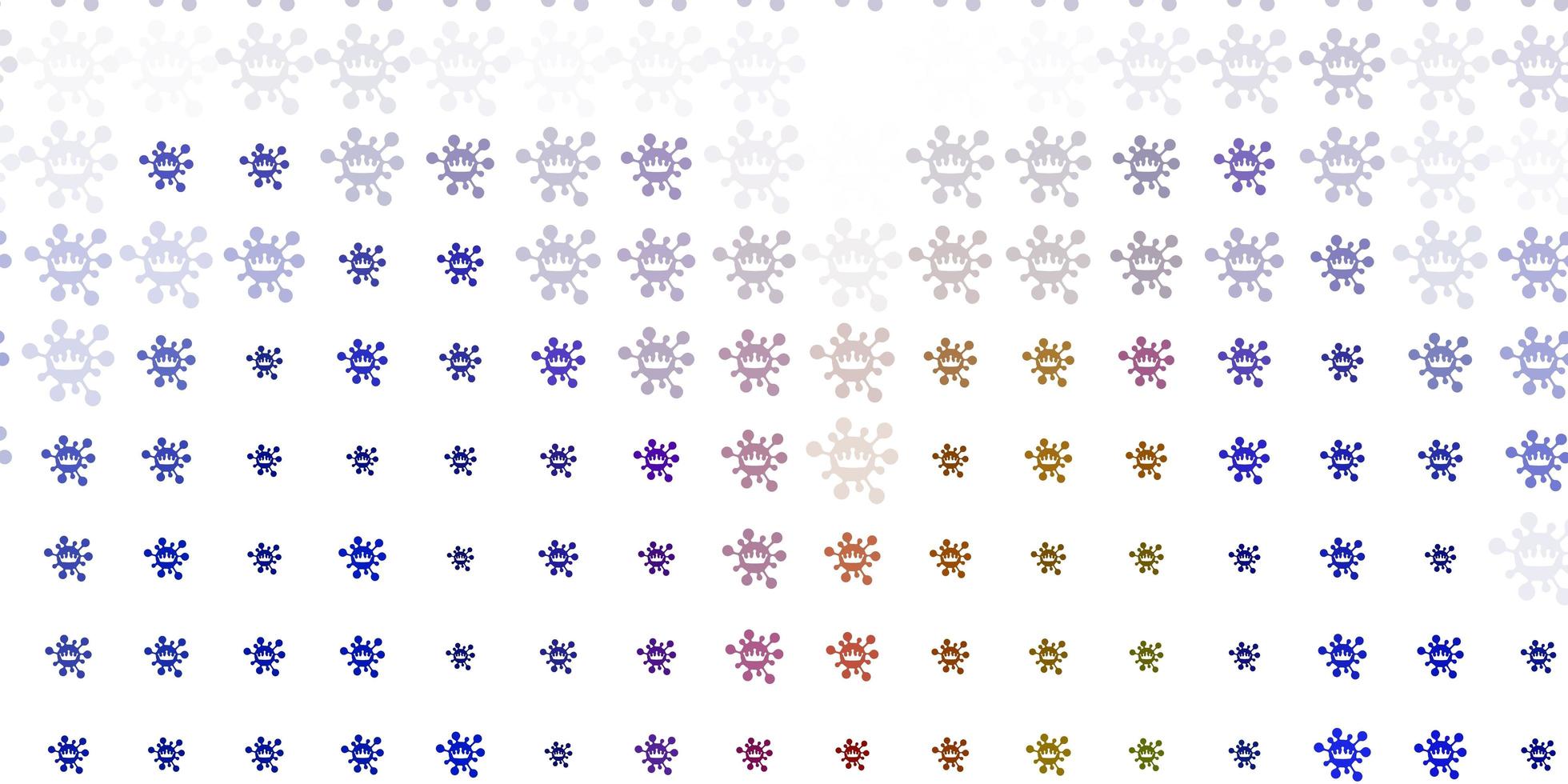 Light Blue, Yellow vector background with covid-19 symbols.