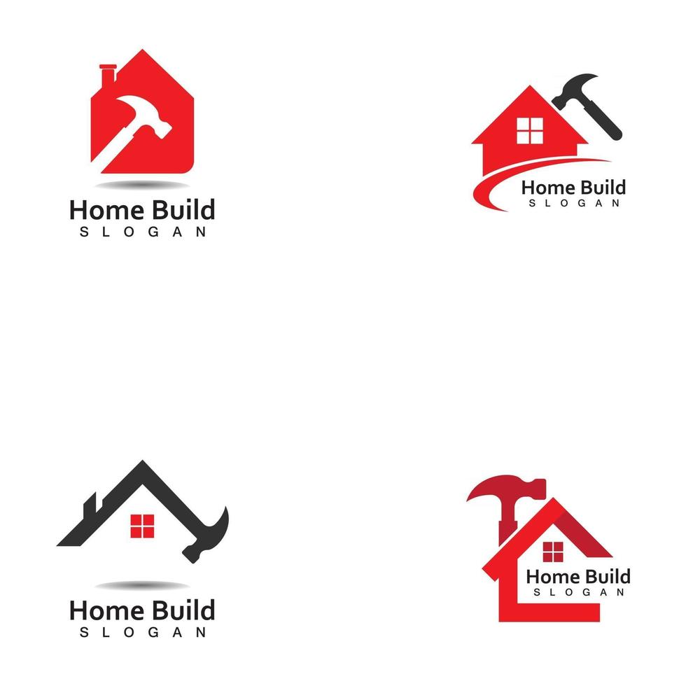 Creative Home Construction Logo With Hammer Symbol 2961205 Vector Art