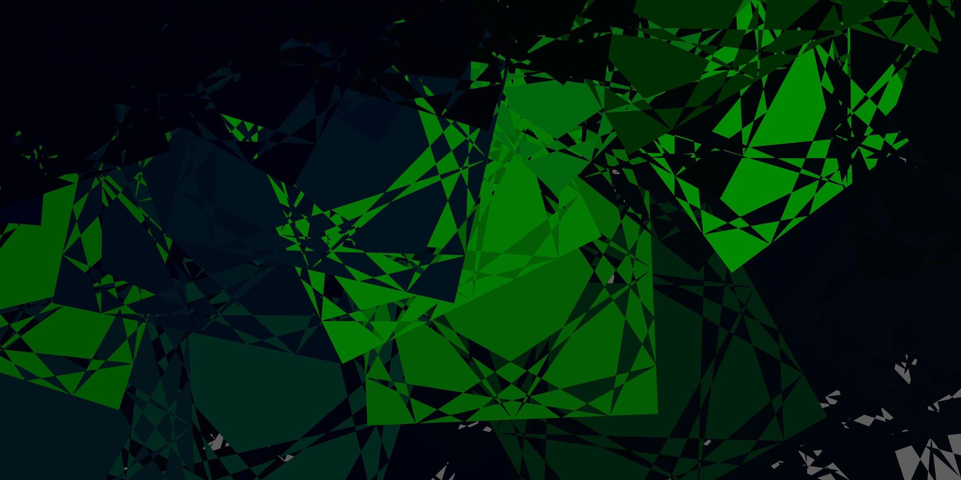 Dark Green vector background with polygonal forms.