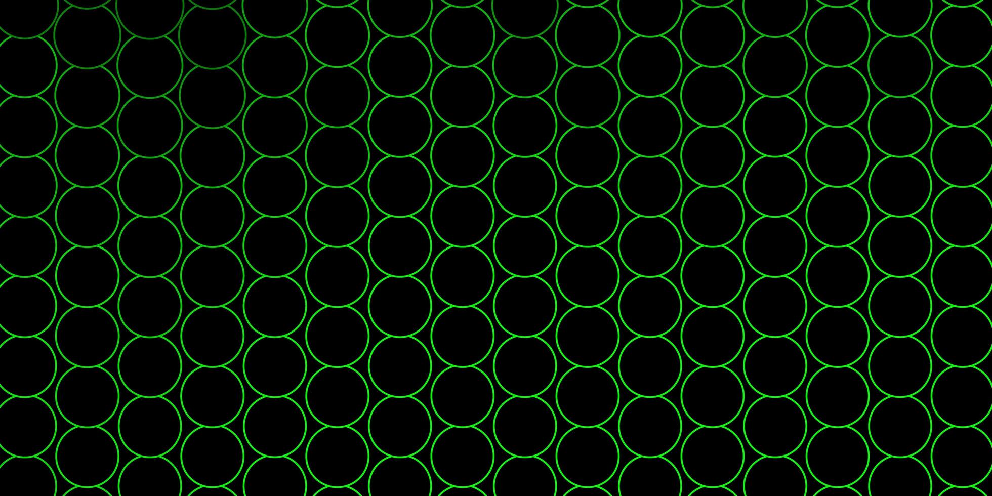 Dark Green vector background with bubbles.