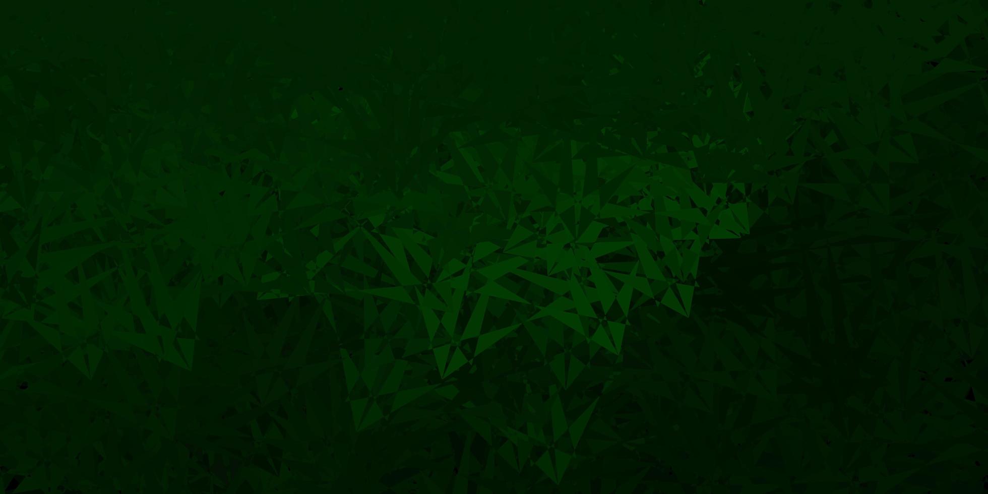 Dark green vector backdrop with triangles, lines.