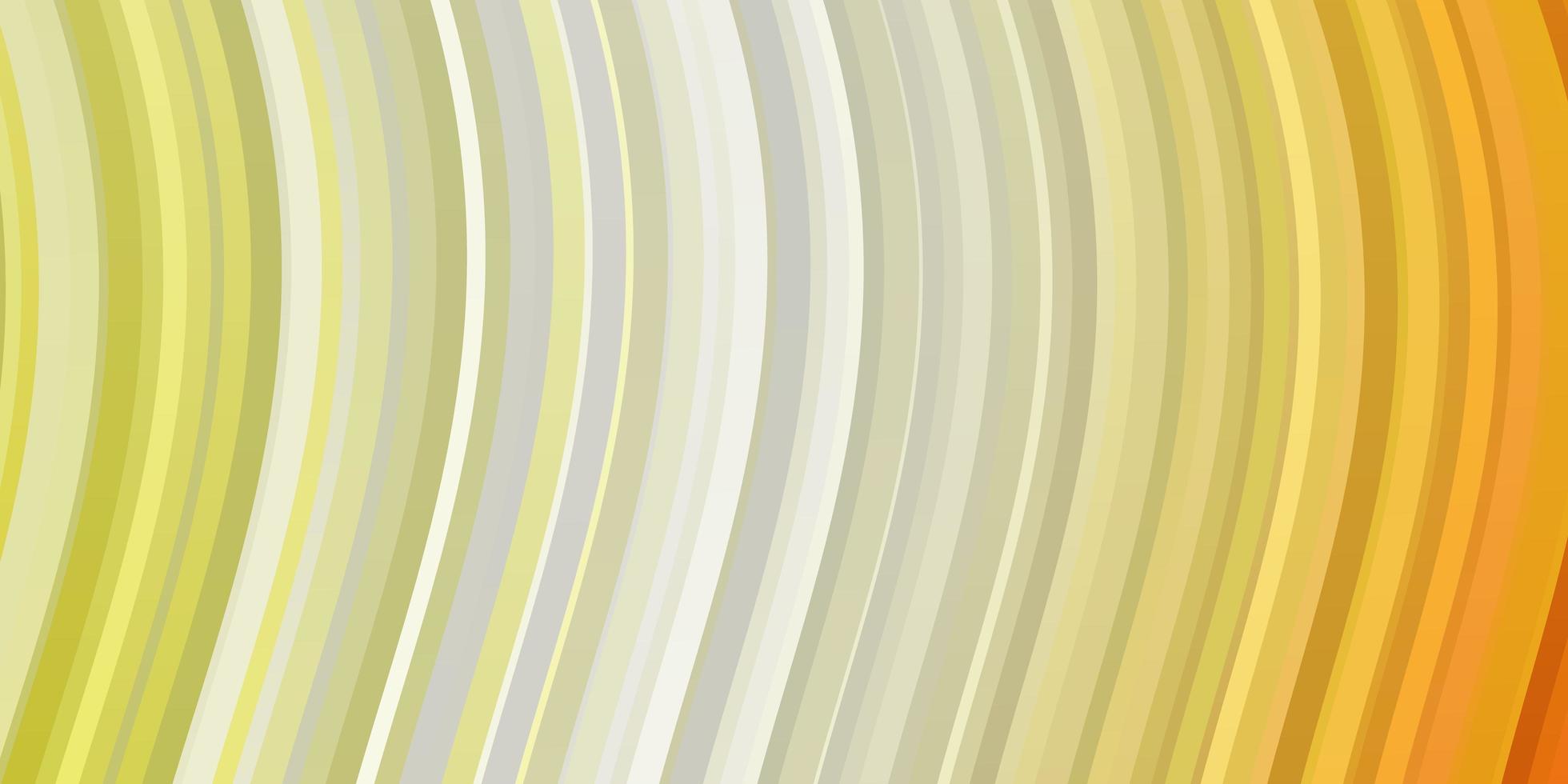 Light Red, Yellow vector background with curved lines.