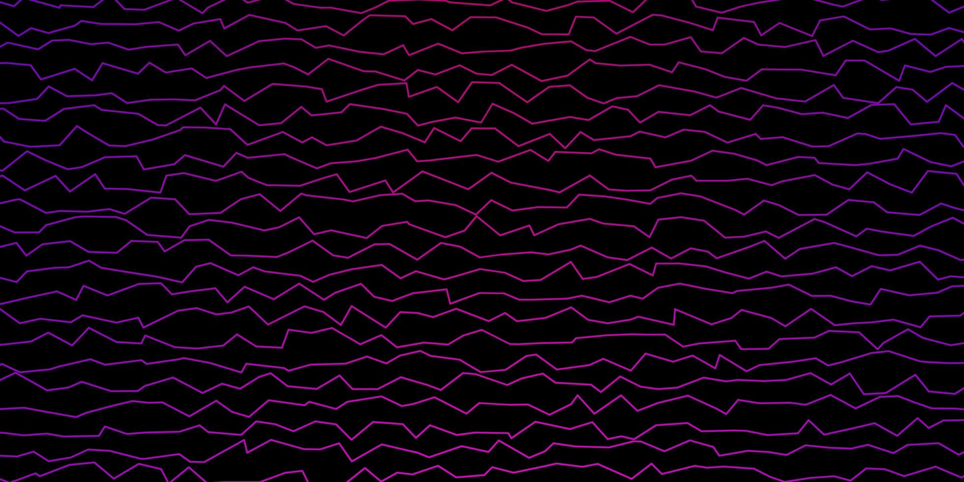 Dark Pink vector background with curved lines.