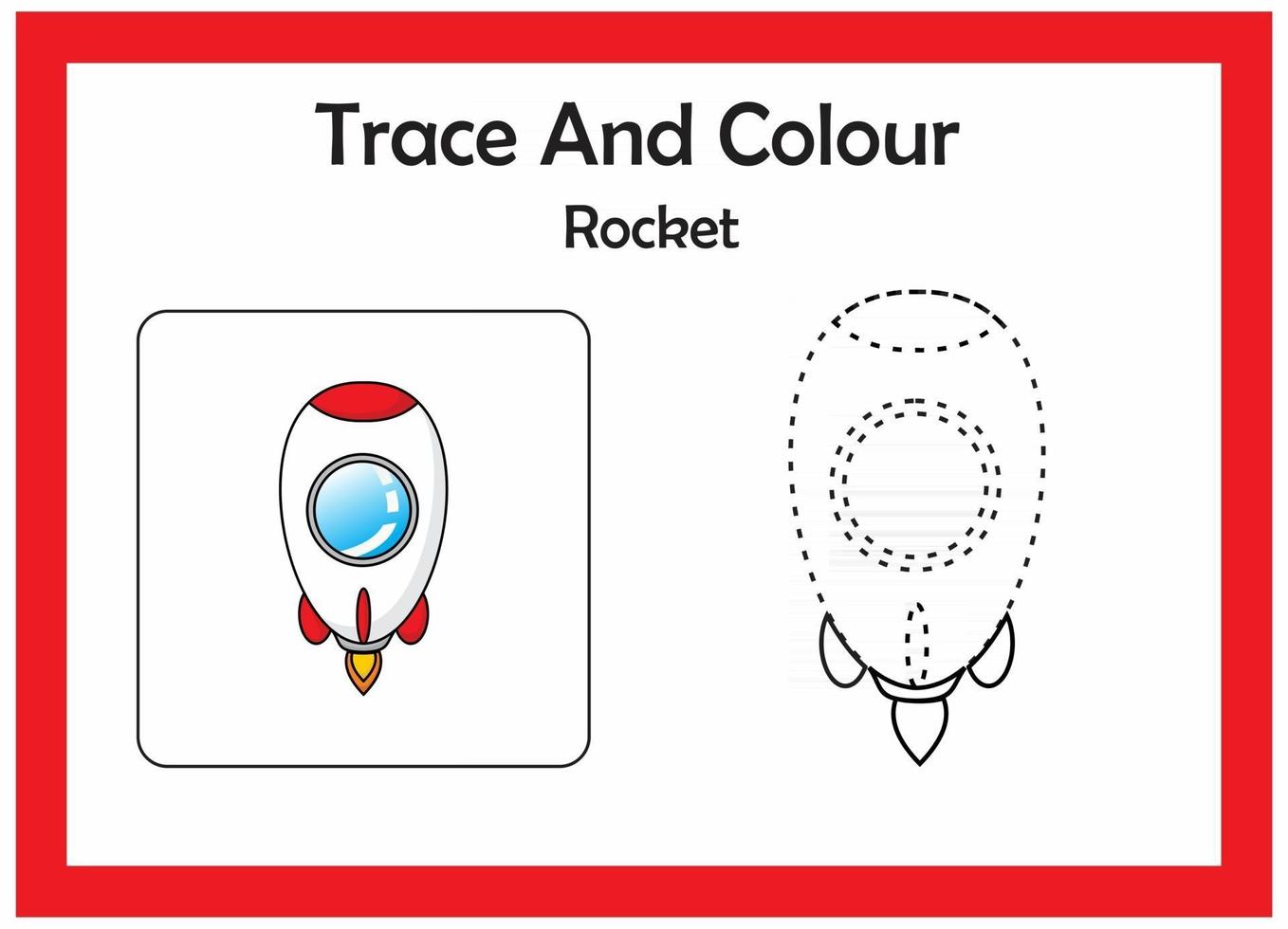 trace and colour rocket vector