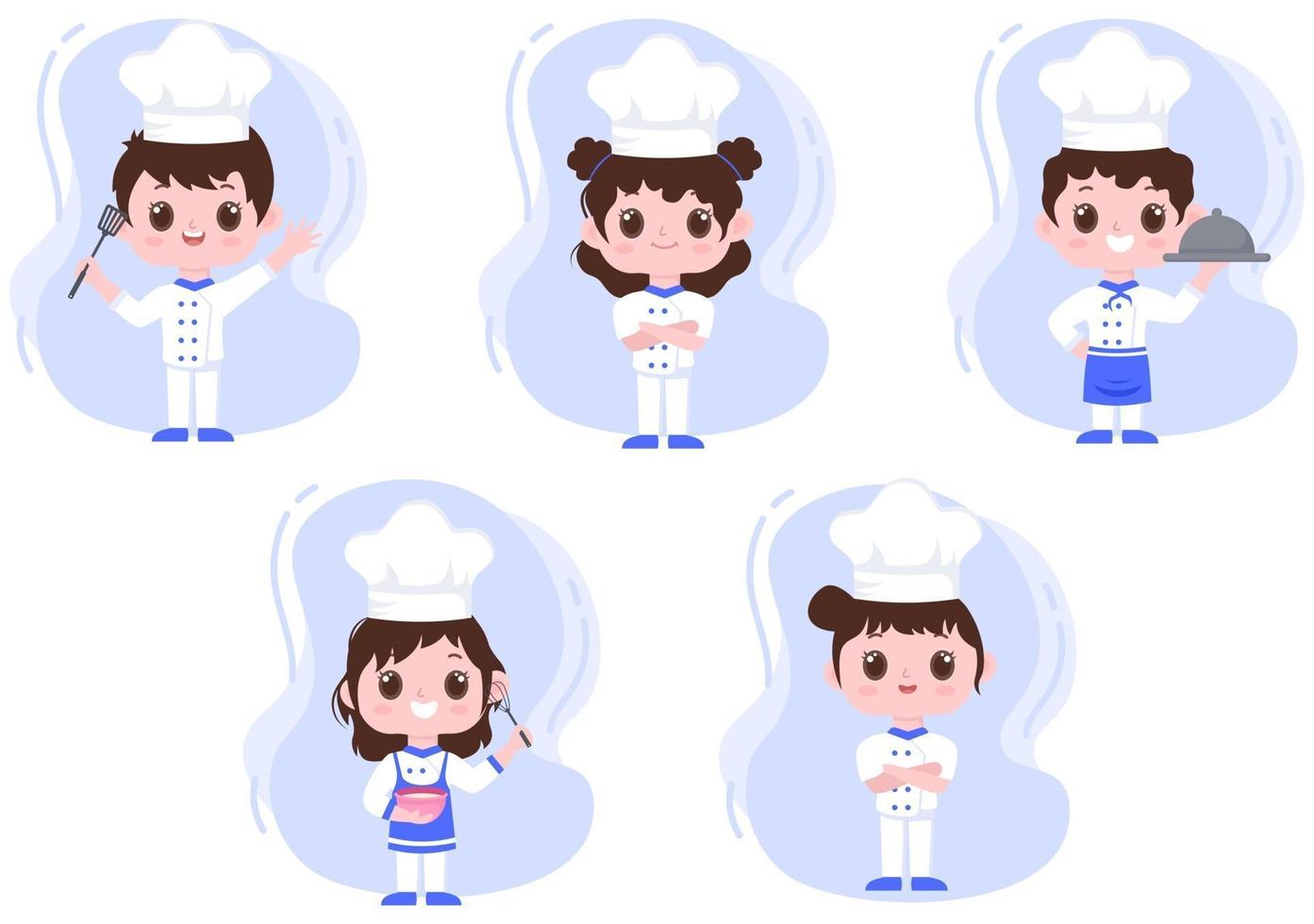 Chef Is Cooking In The Kitchen Background vector