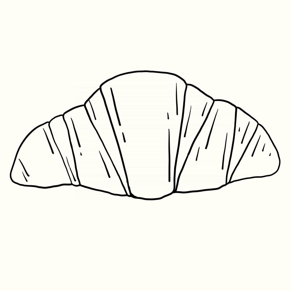 Doodle freehand sketch drawing of croissant bread. vector