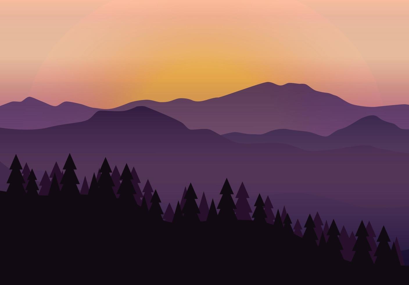 Colorful mountain background vector