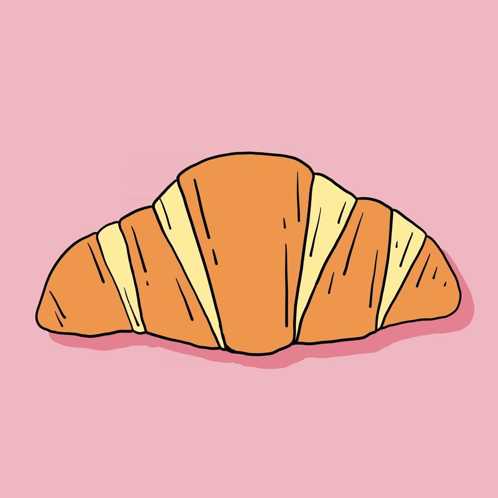 Doodle freehand sketch drawing of croissant bread. vector