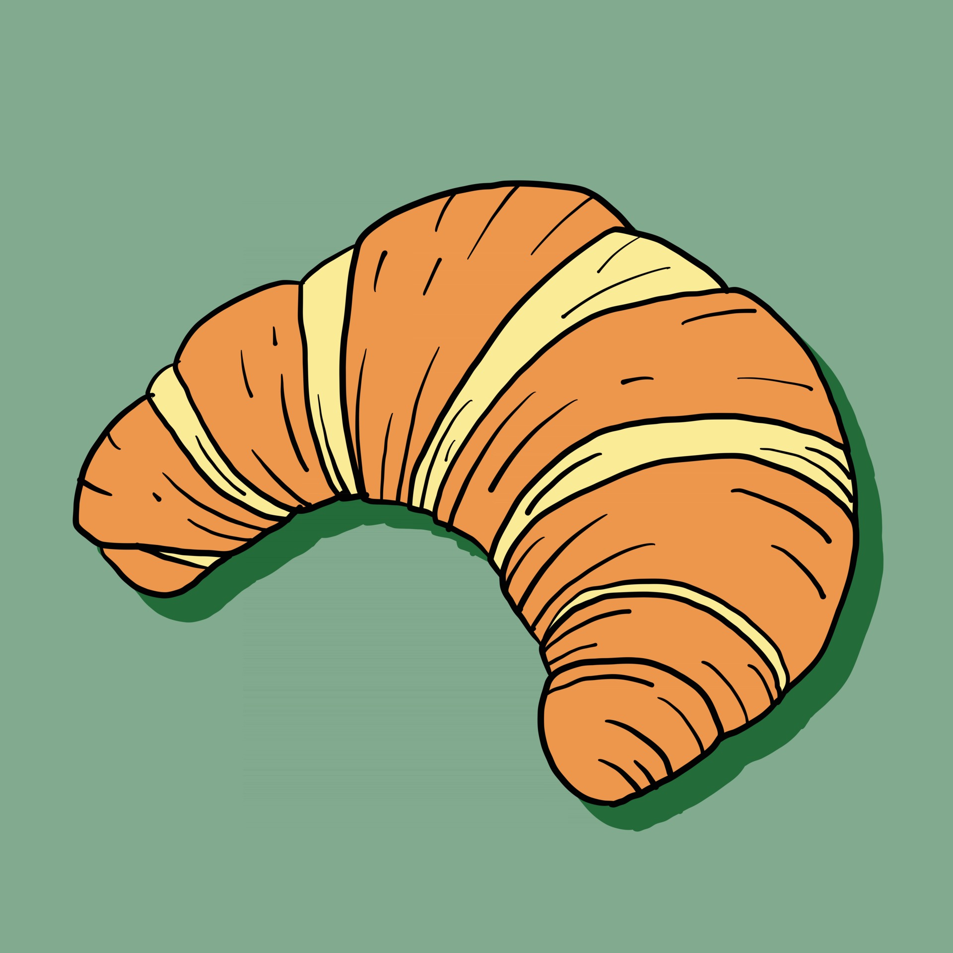 Doodle freehand sketch drawing of croissant bread. 2962146 Vector Art