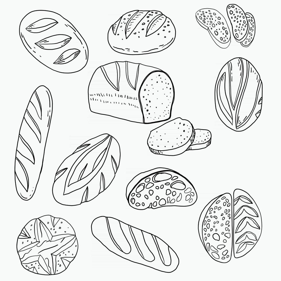 Doodle freehand sketch drawing of bread. vector