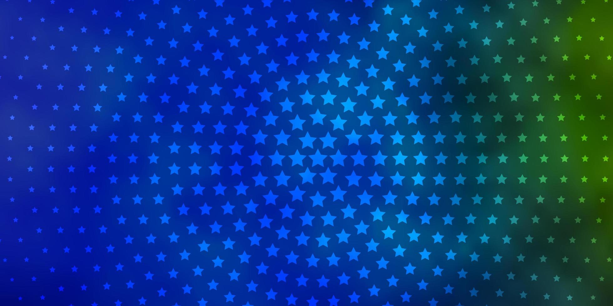 Light Blue, Green vector background with small and big stars.