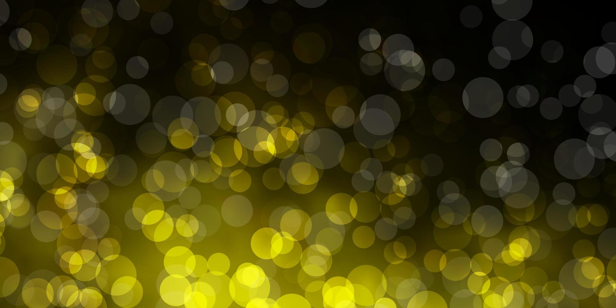 Fondo de vector verde oscuro, amarillo con puntos.