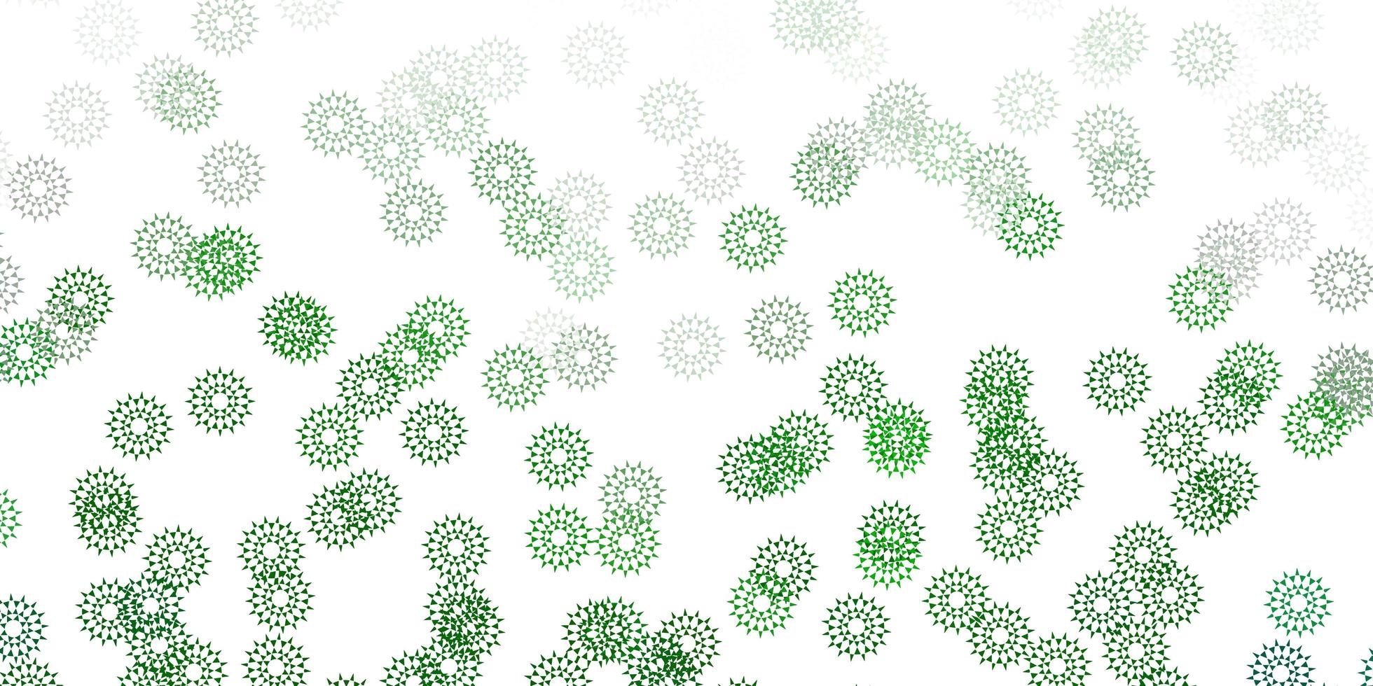 Fondo de doodle de vector verde claro con flores.