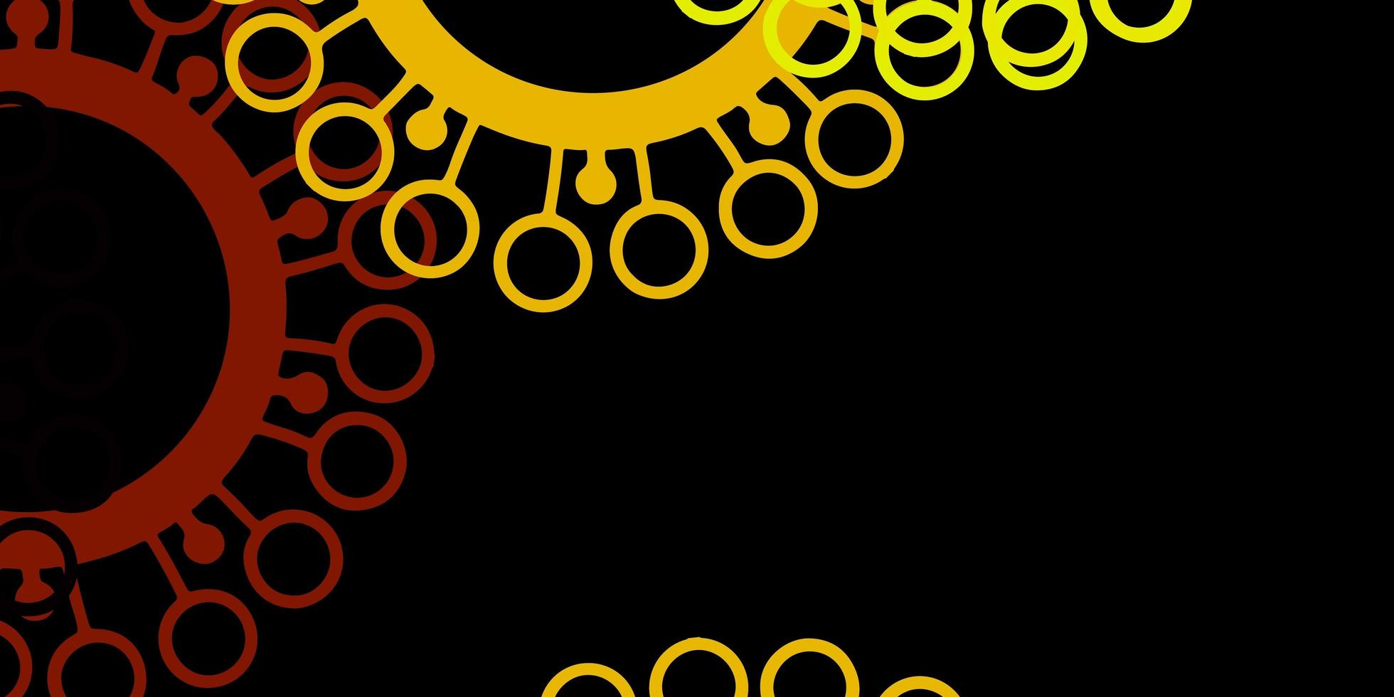 Dark red, yellow vector template with flu signs.