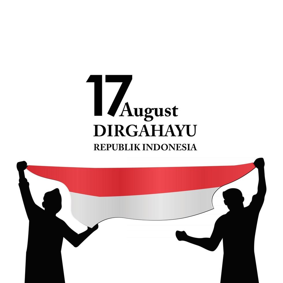 17 August. Indonesia Happy Independence Day Spirit of freedom vector