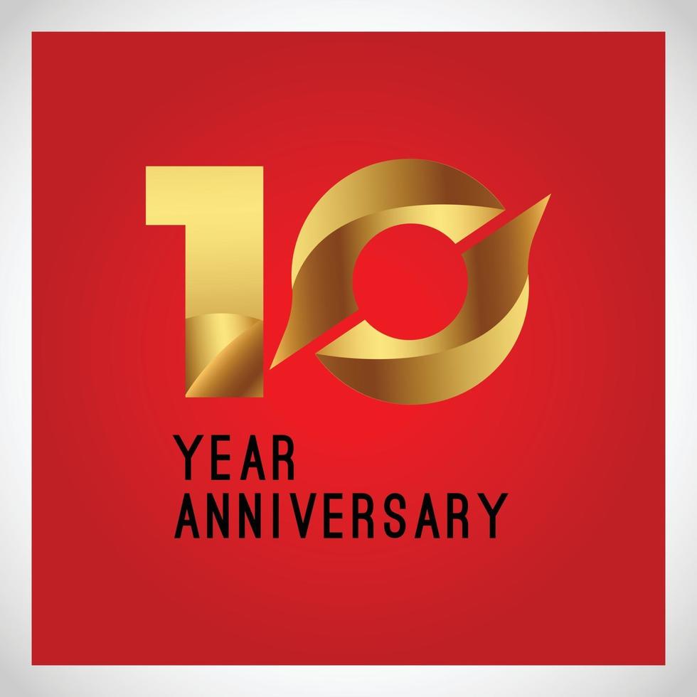 10 Year Anniversary Logo Vector Template Design Illustration Color