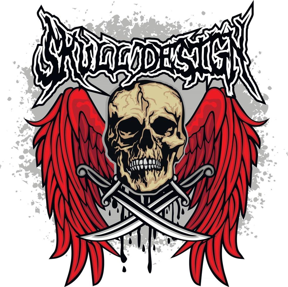 Gothic sign with skull, grunge vintage design t shirts vector